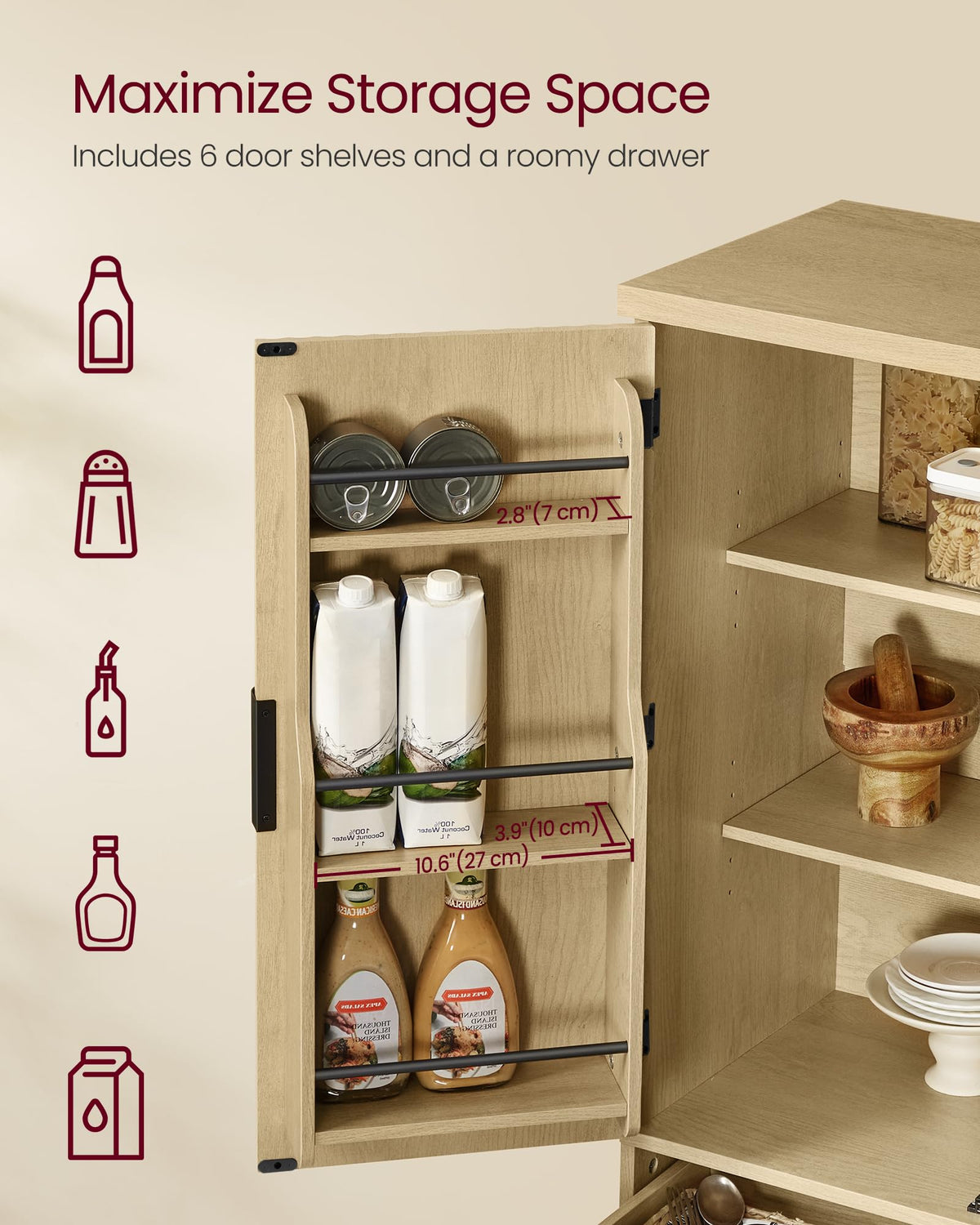 Freestanding Tall Cabinet with Drawer N6613