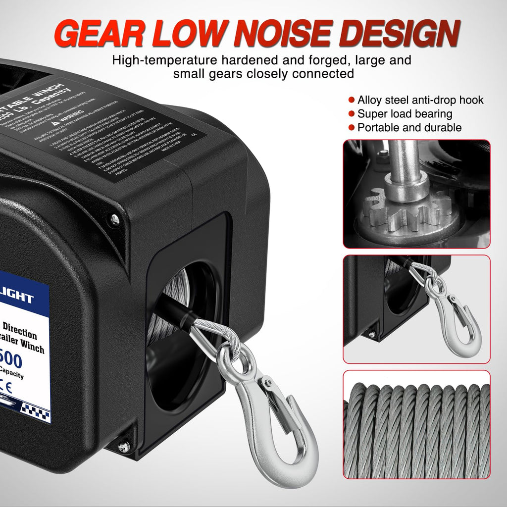 3500 lbs Portable Electric Boat Trailer Winch T41926