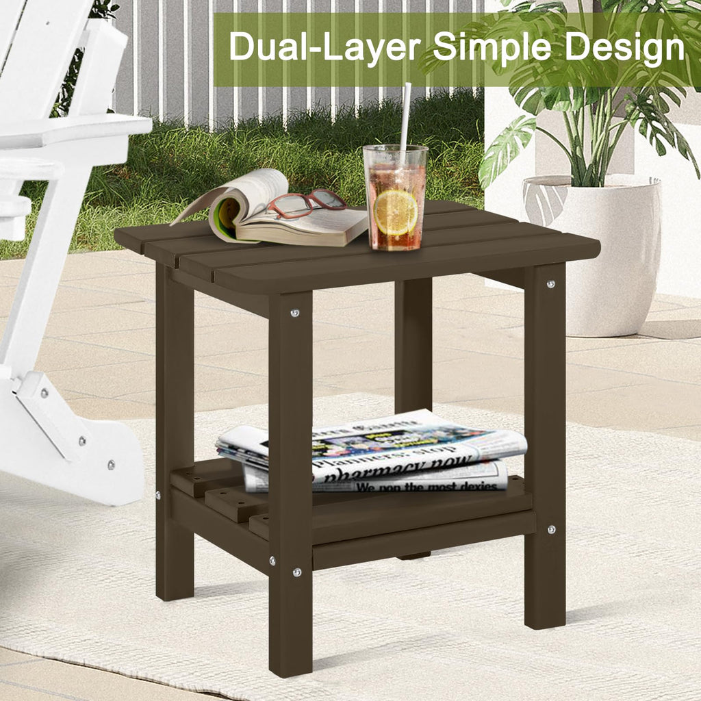 Set of 2 Dark Brown HDPE Storage Side Table T96173