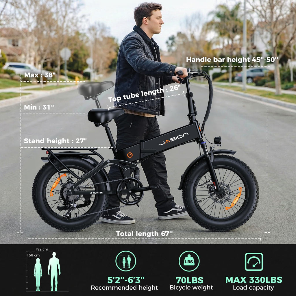 1400W Peak 20'' Fat Tire Foldable Electric Bike H4893