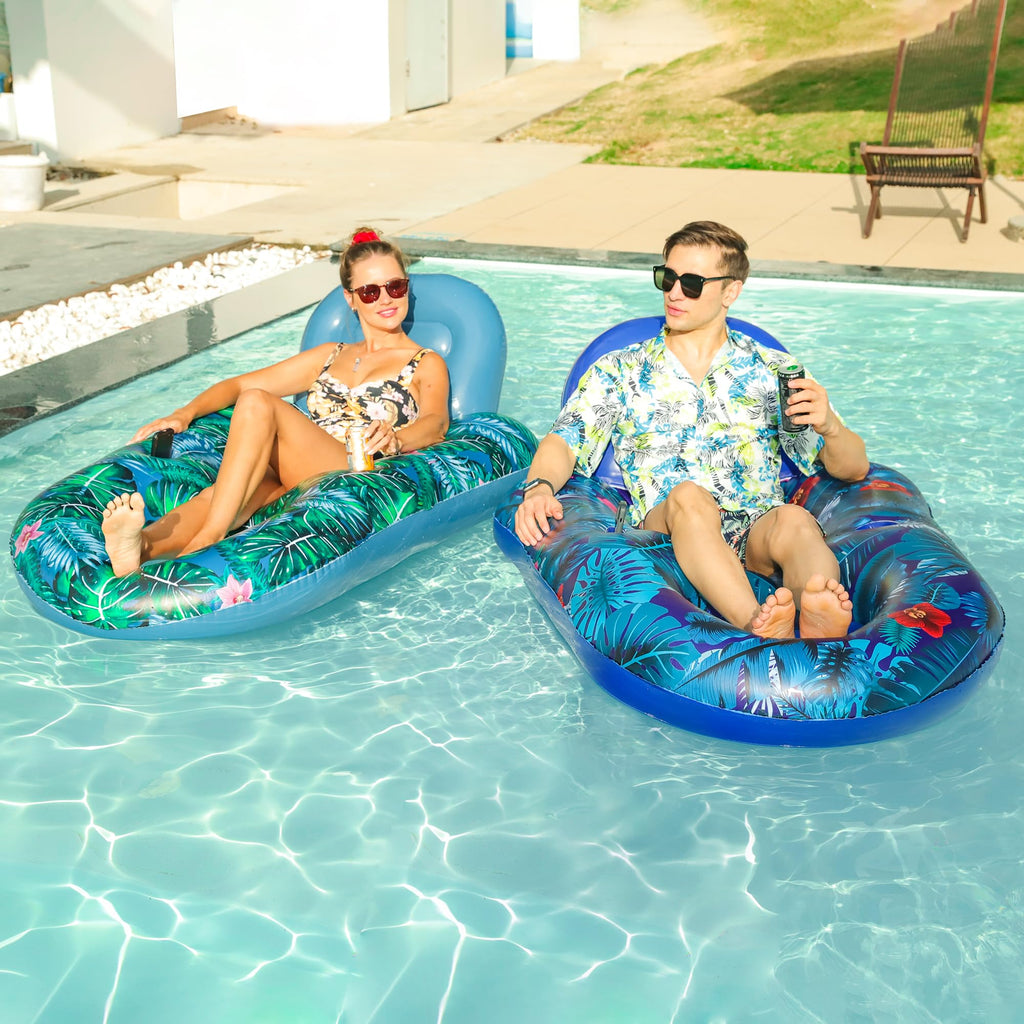 Inflatable Pool Float Chair with Cup Phone Holder Z976