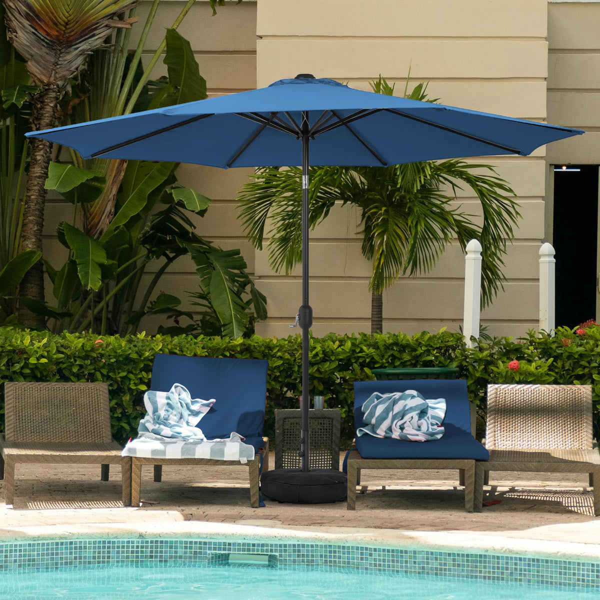 9 FT Patio Umbrella with Base A501