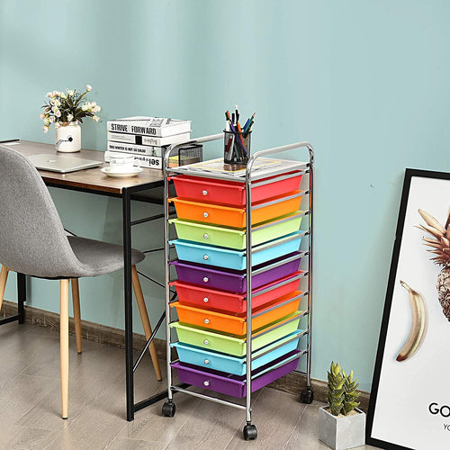 10 Drawer Rolling Storage Cart with Wheels E9232