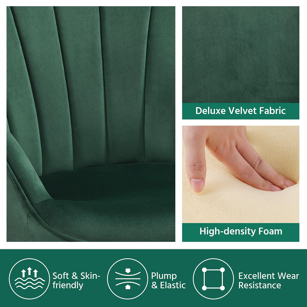 Green Upholstered Accent Chairs Set of 2 Q920