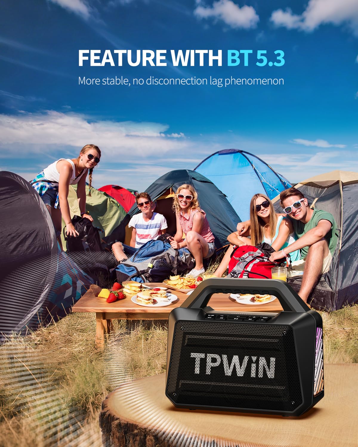 80W IPX6 Waterproof Portable Bluetooth Speaker C811