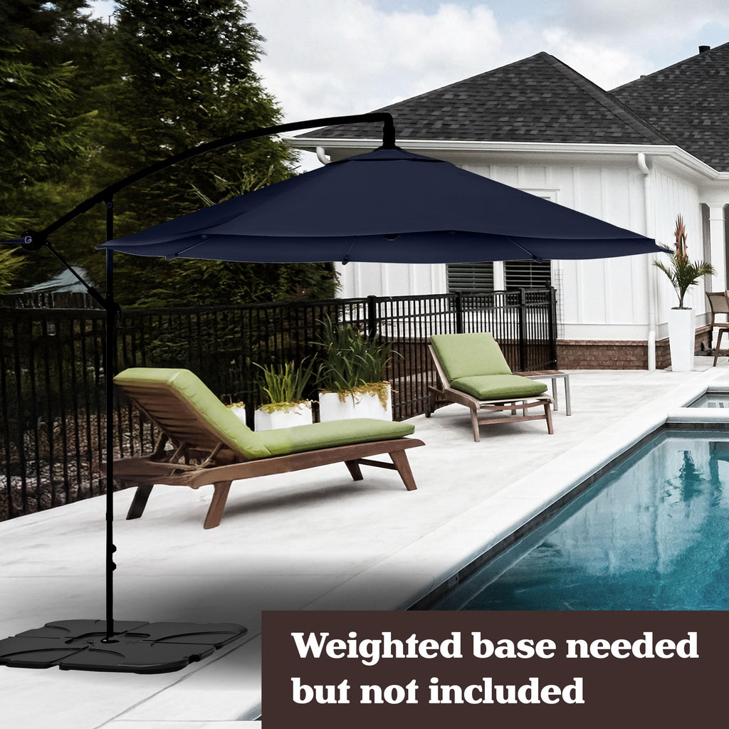 10 Ft Offset Cantilever Patio Umbrella with Cross Base B695