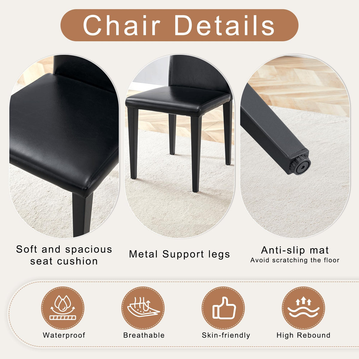 9 Piece Dining Table Set with 8 Pu Leather Chairs P212