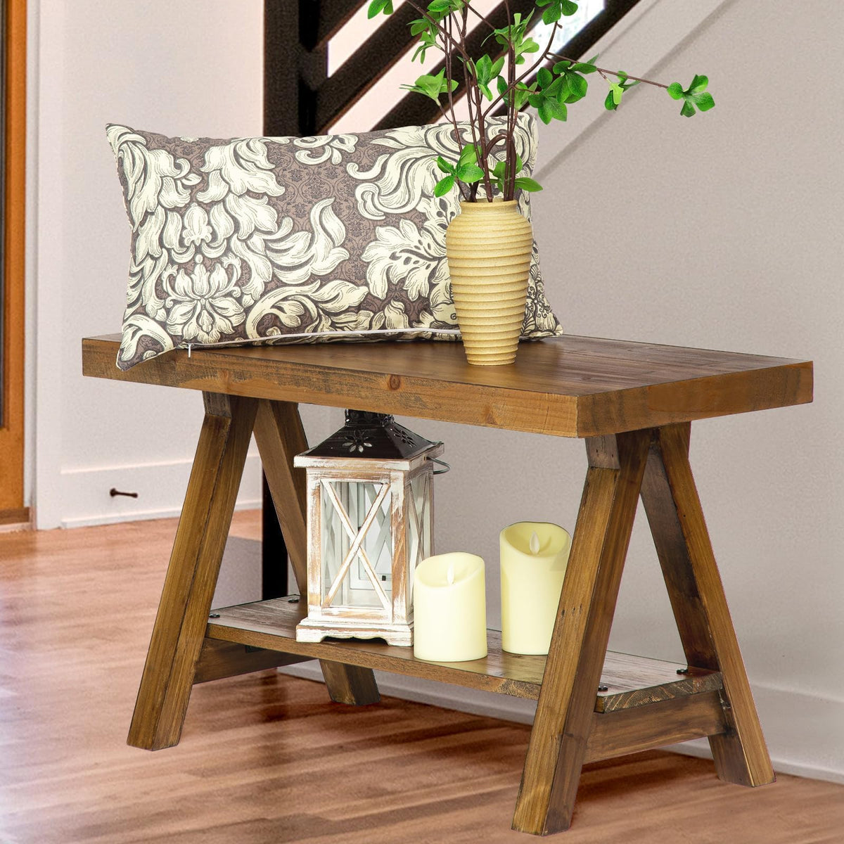 30" Solid Wood Storage Bench S751936