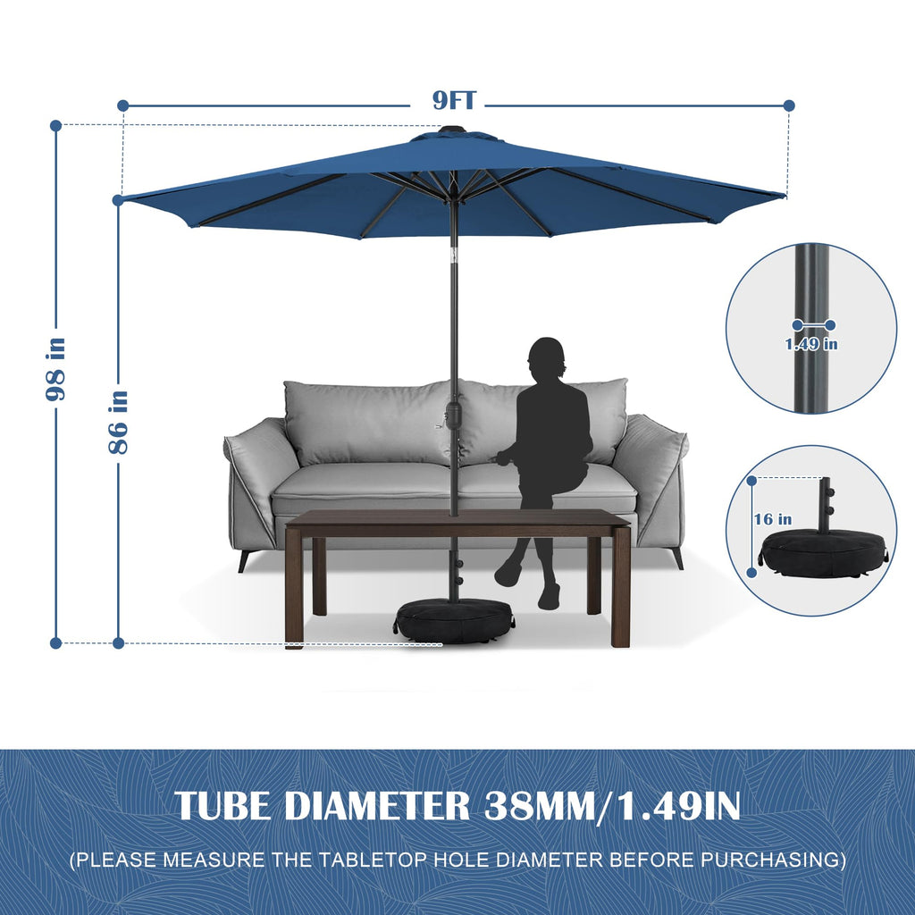 9 FT Patio Umbrella with Base A501