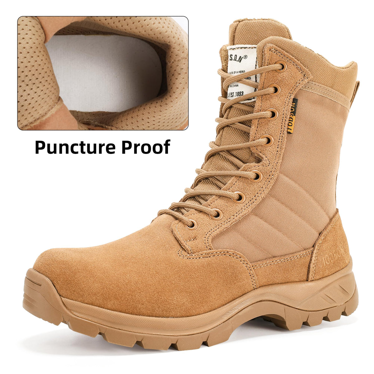Men's 8 Inch Lightweight Tactical Work Boots L8626