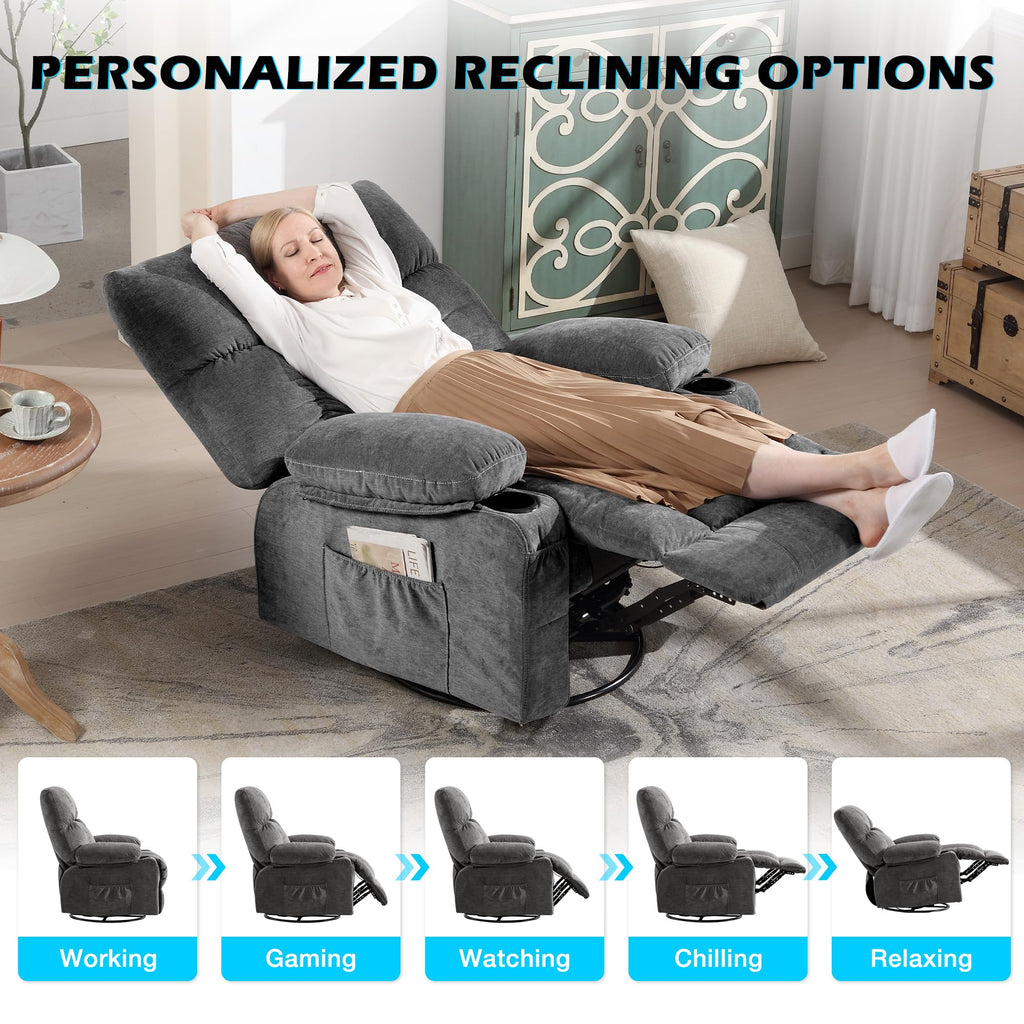 Oversized Recliner Chair with Massage and Heat Y811
