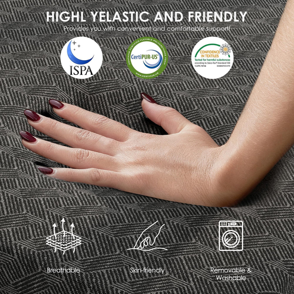 4 Inch Tri-Fold Twin Size Memory Foam Mattress with Washable Cover D216