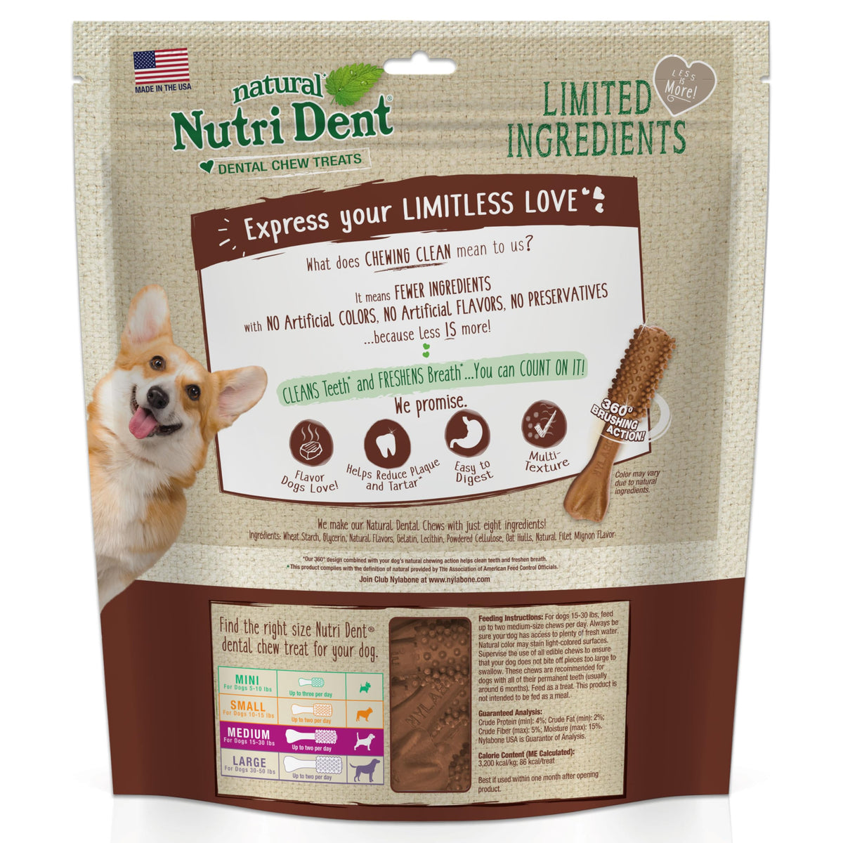 Filet Mignon Flavor Dog Dental Treats 40 Count H6978