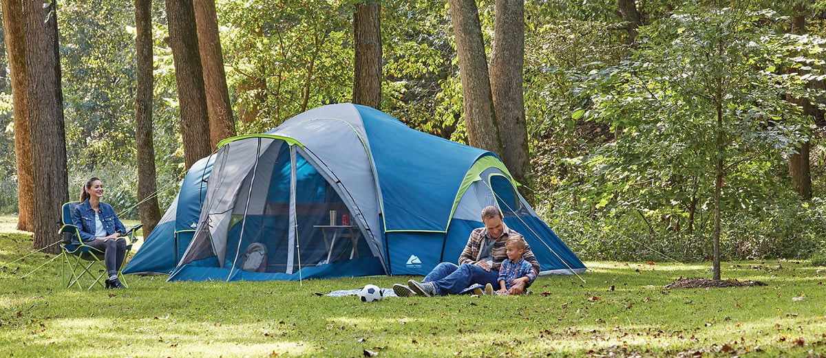10-Person Camping Dome Tent with Screen Porch Y1363