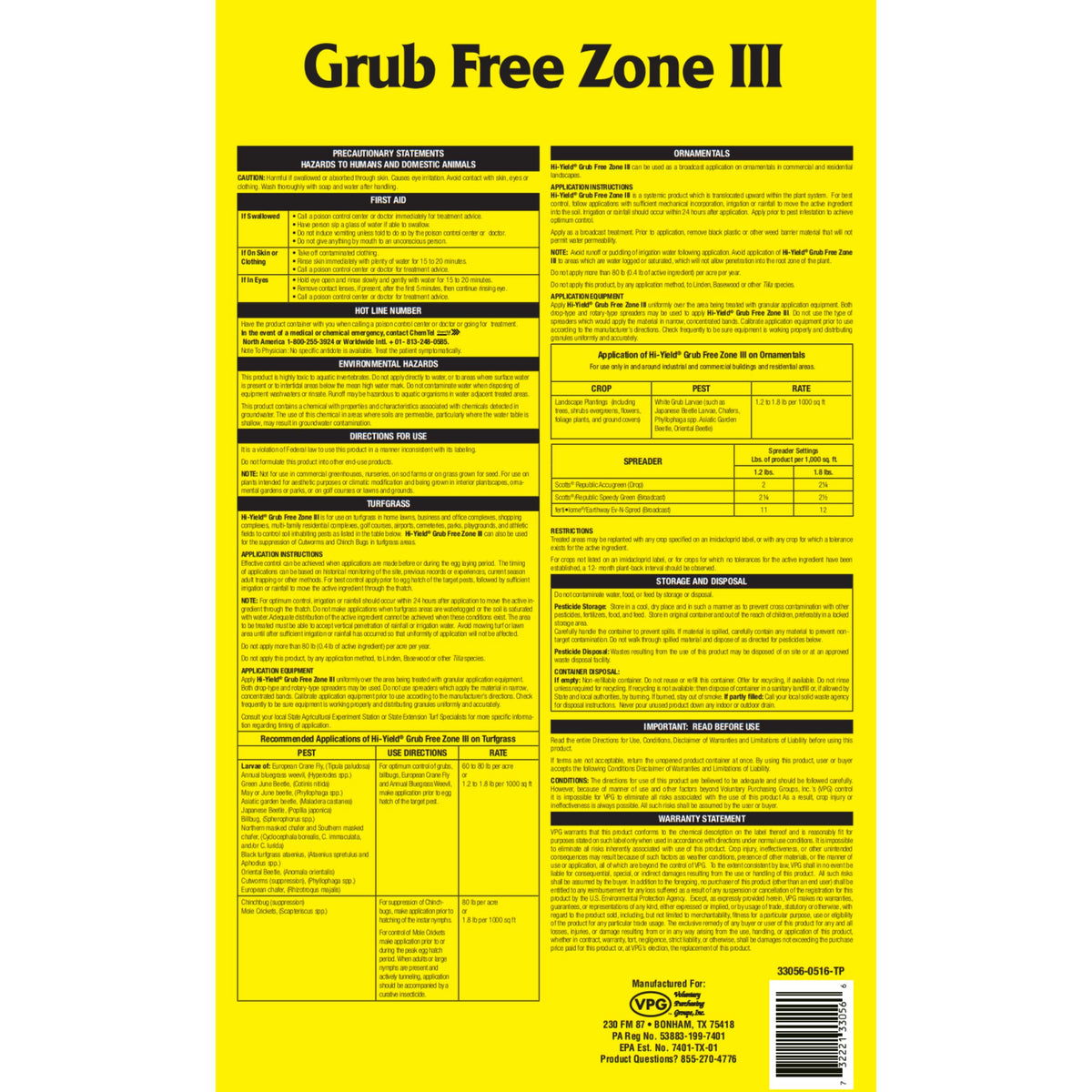 30 lbs Grub Control R9709