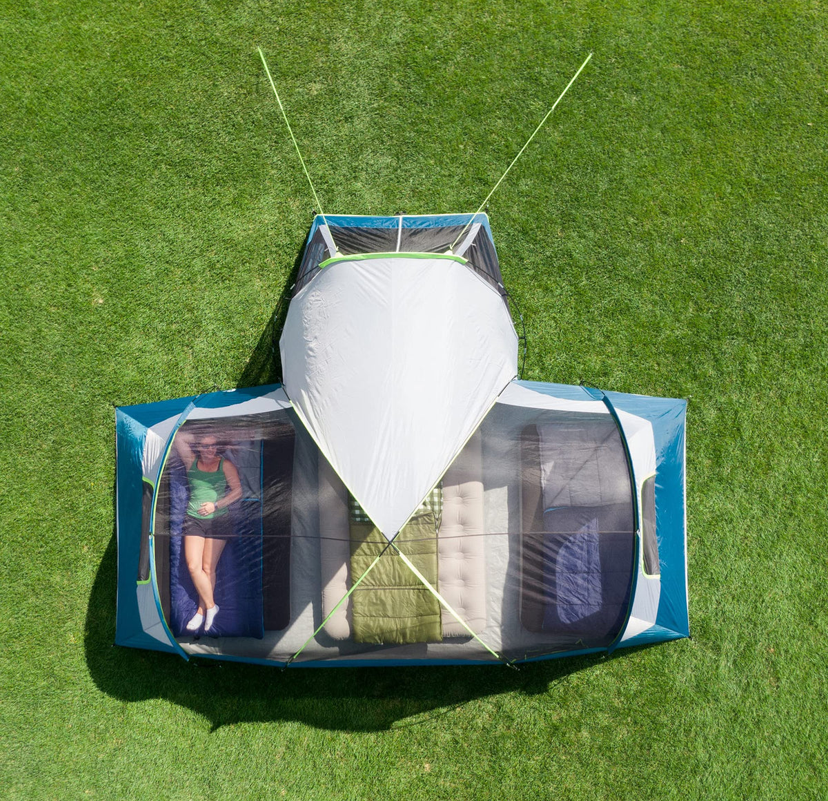 10-Person Camping Dome Tent with Screen Porch Y1363