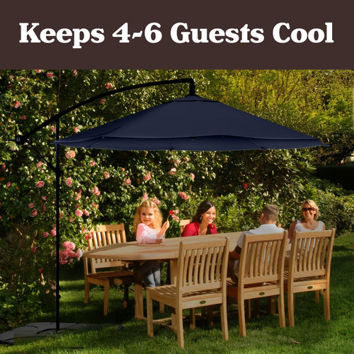 10 Ft Offset Cantilever Patio Umbrella with Cross Base B695
