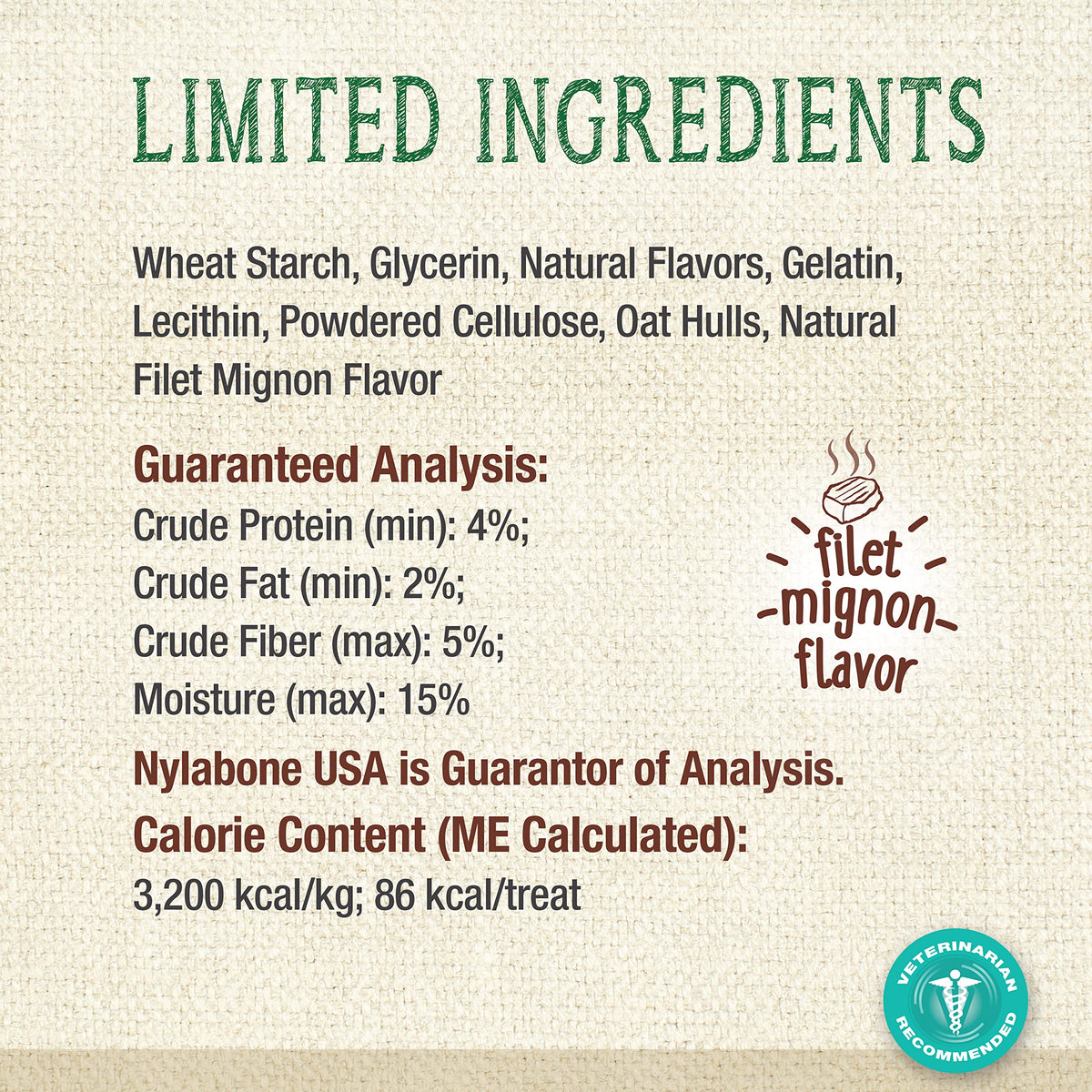 Filet Mignon Flavor Dog Dental Treats 40 Count H6978