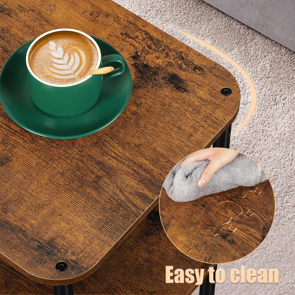 3 Tier Rustic Brown End Table J4895