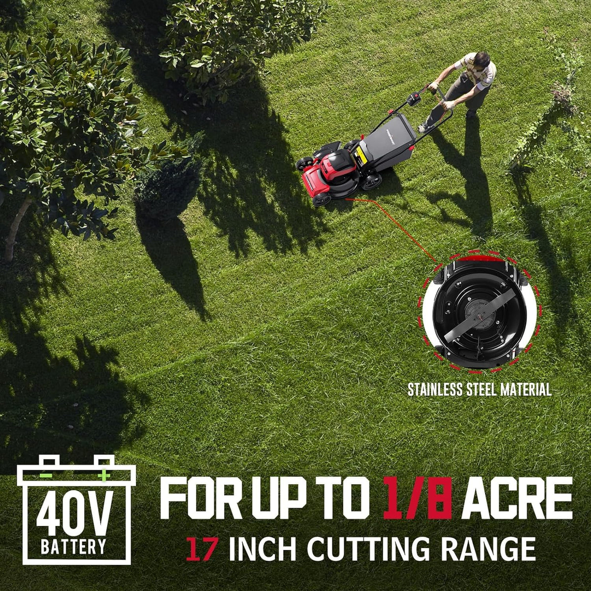 Electric Cordless Lawn Mower 17" 40V M5466