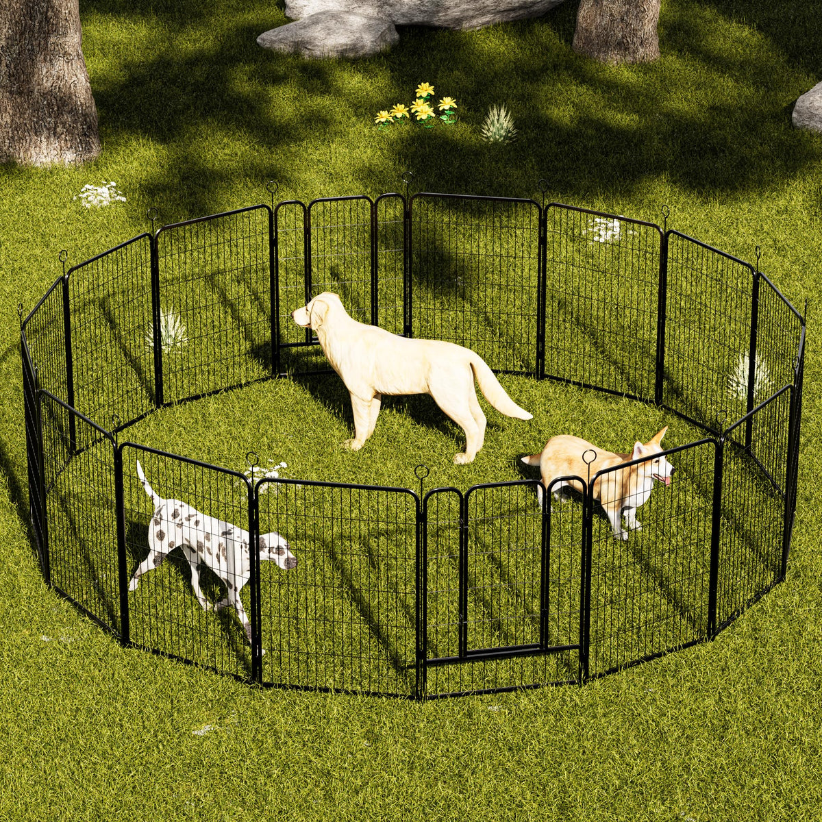 Heavy-Duty Iron Exercise-Pen System Portable Yard Camping Kennel Alternative A680
